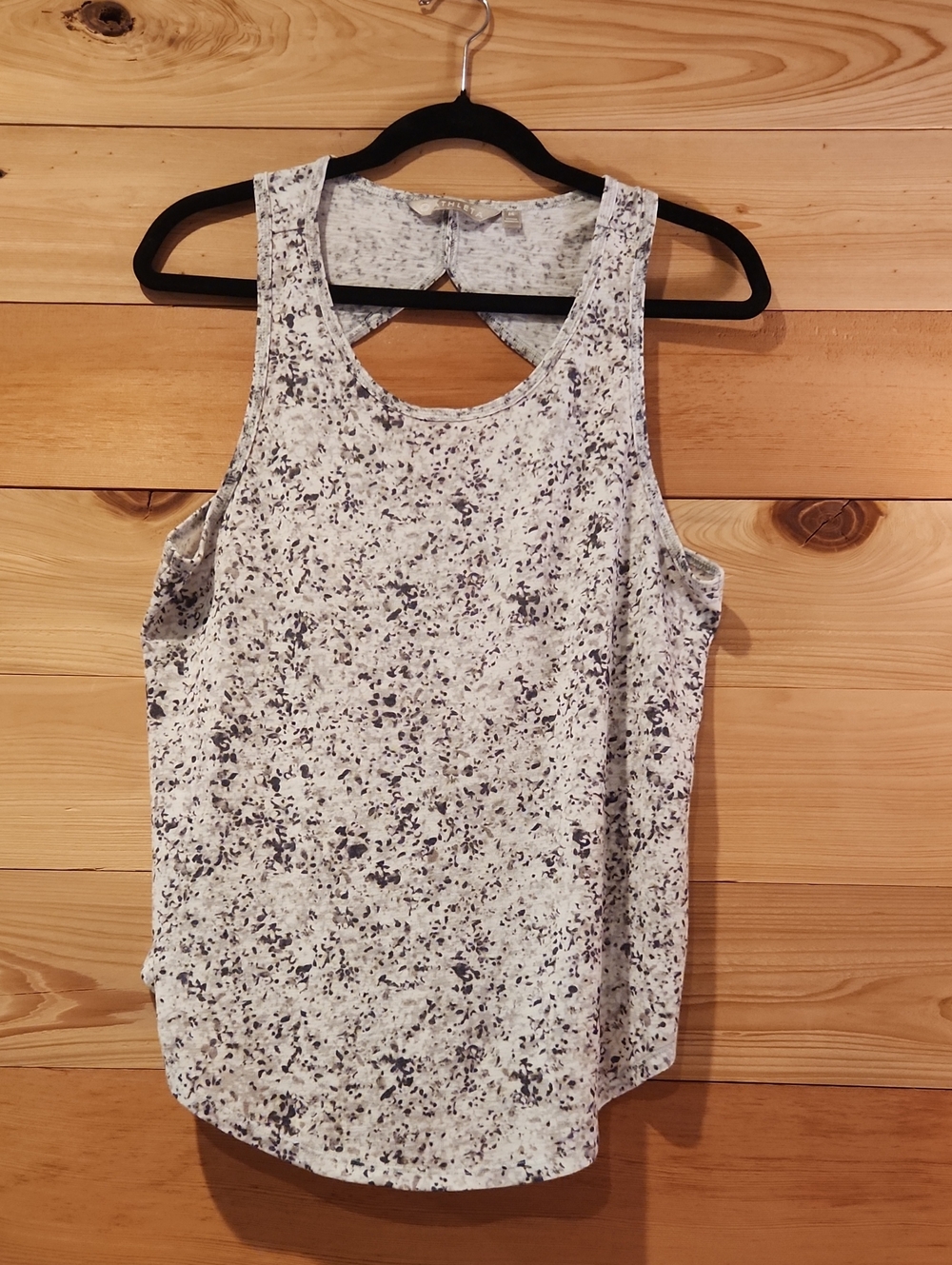 Athleta White and Gray Speckled Racerback Tank